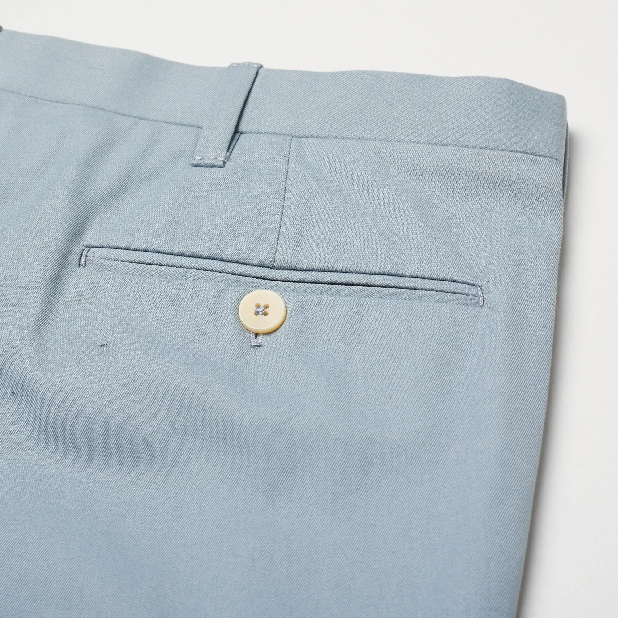 Sartoria CHIAIA Bespoke Handmade Light Blue Cotton Flat Front Chino Pants EU 52 US 36