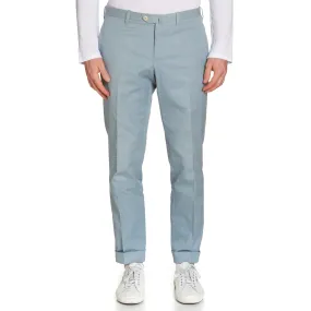 Sartoria CHIAIA Bespoke Handmade Light Blue Cotton Flat Front Chino Pants EU 52 US 36