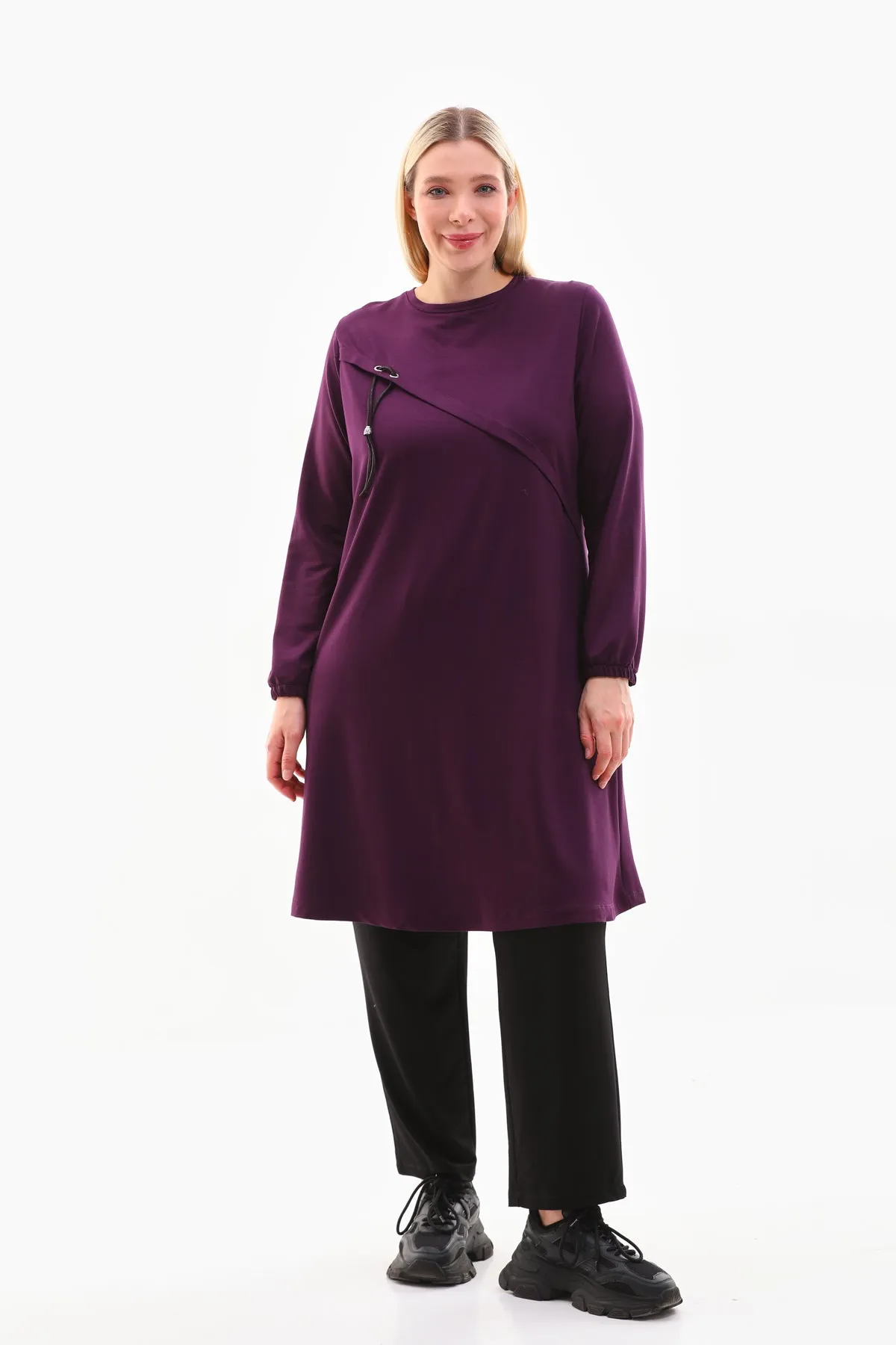 SR Eyelet Dtld Tunic Purple