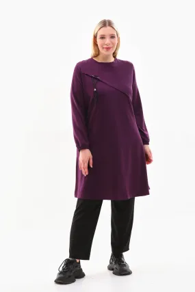 SR Eyelet Dtld Tunic Purple