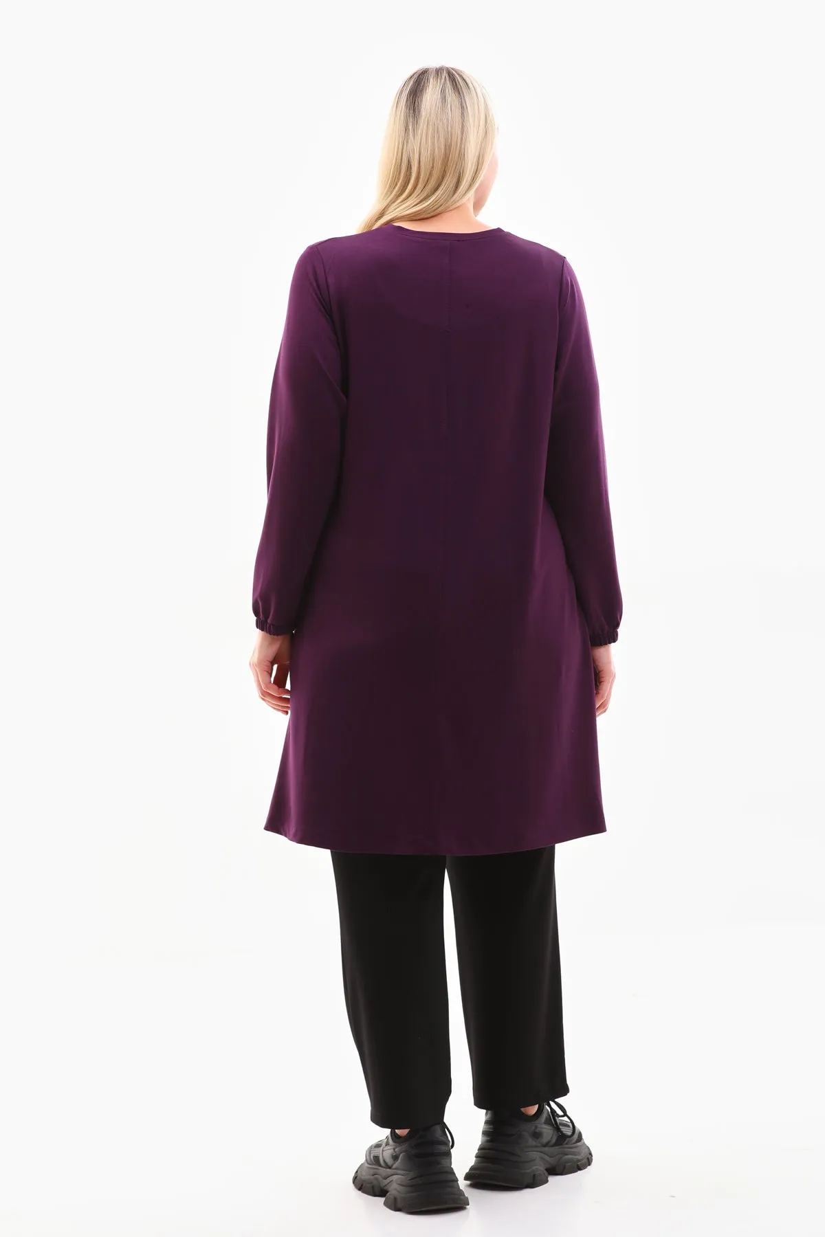 SR Eyelet Dtld Tunic Purple