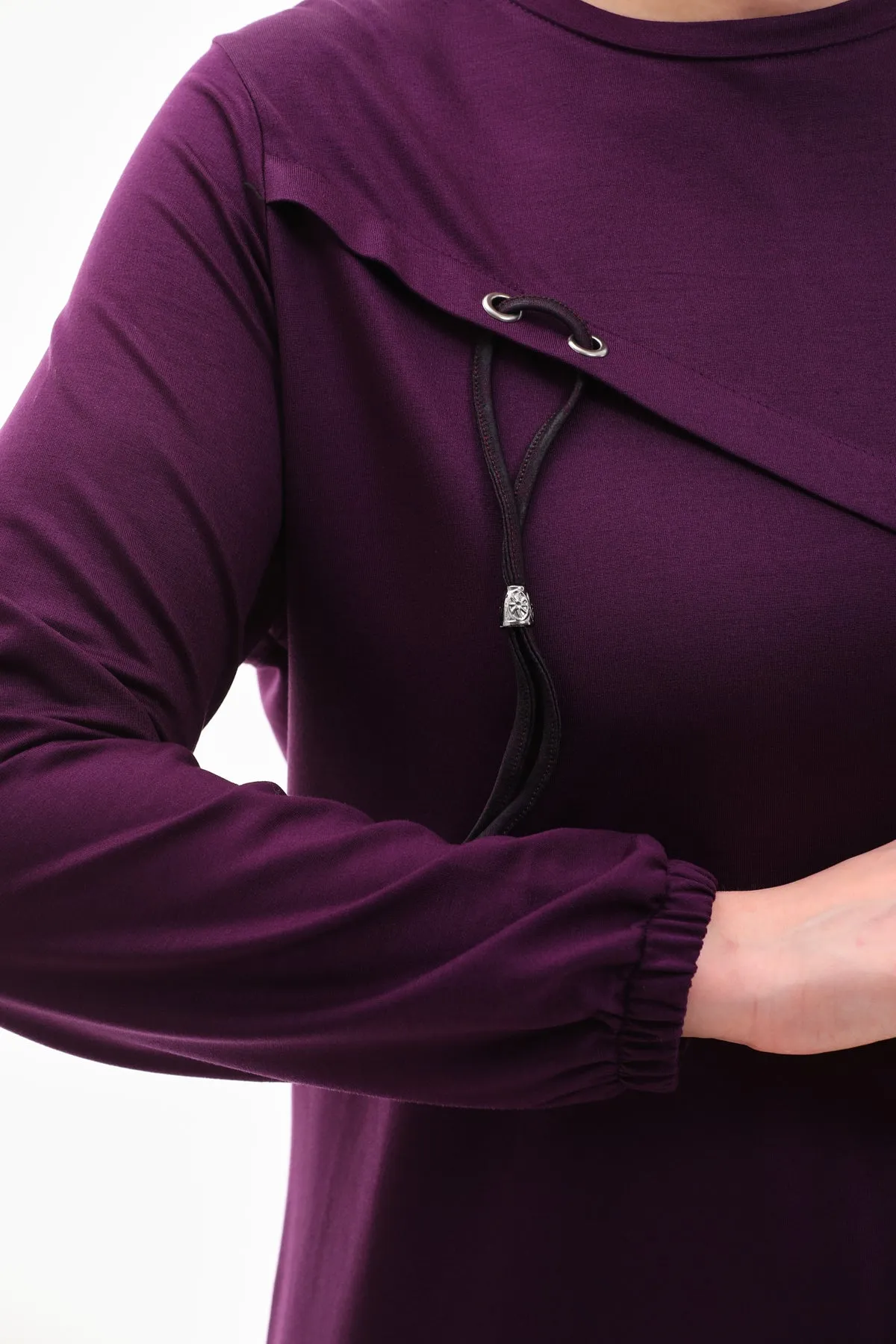 SR Eyelet Dtld Tunic Purple