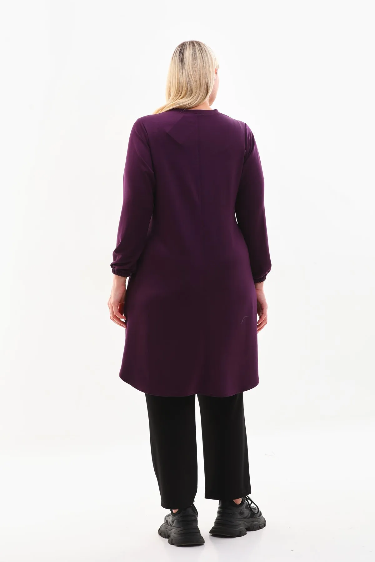 SR Leather Dtld Tunic Purple