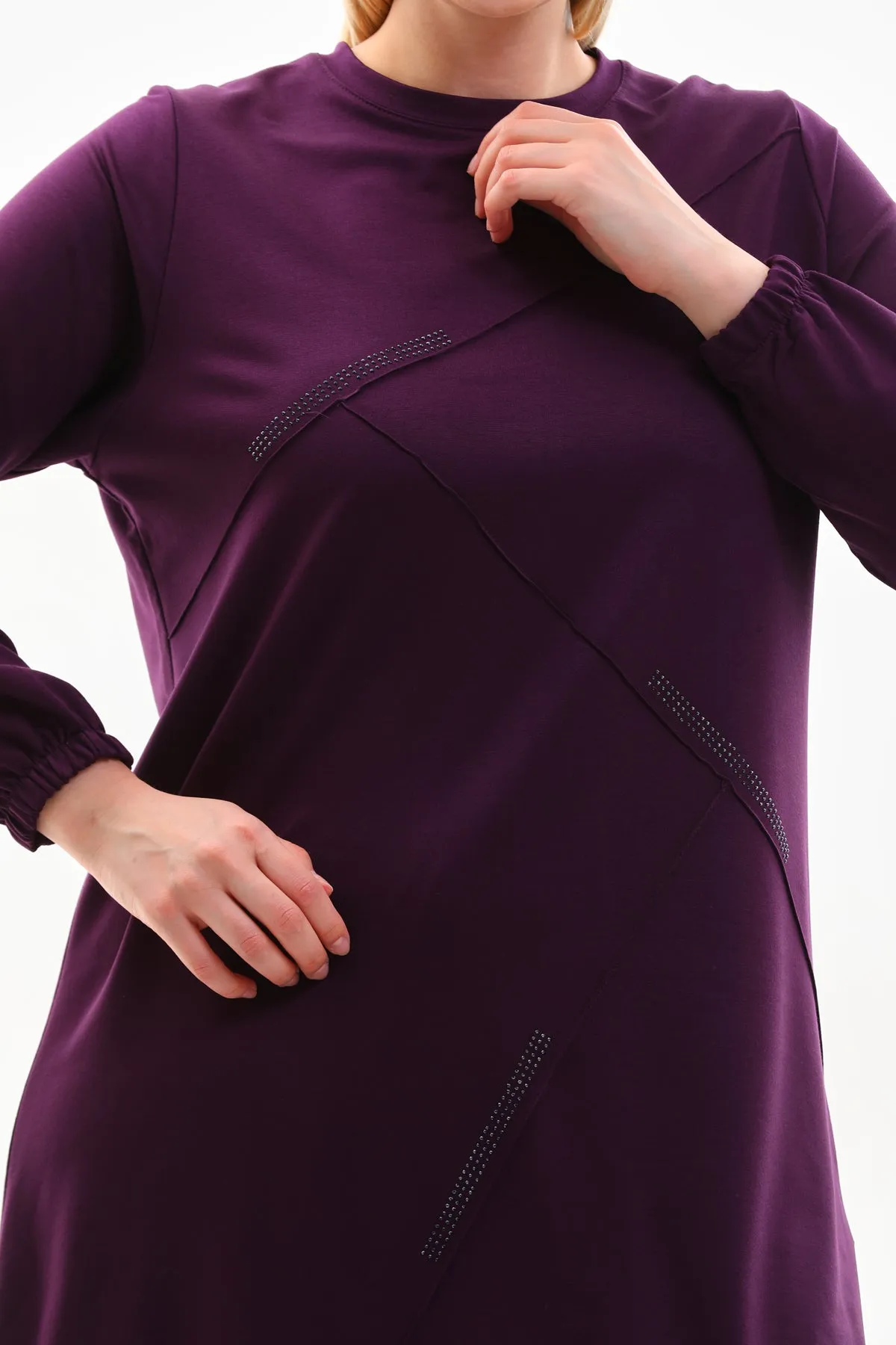 SR Rib Dtld Tunic Purple