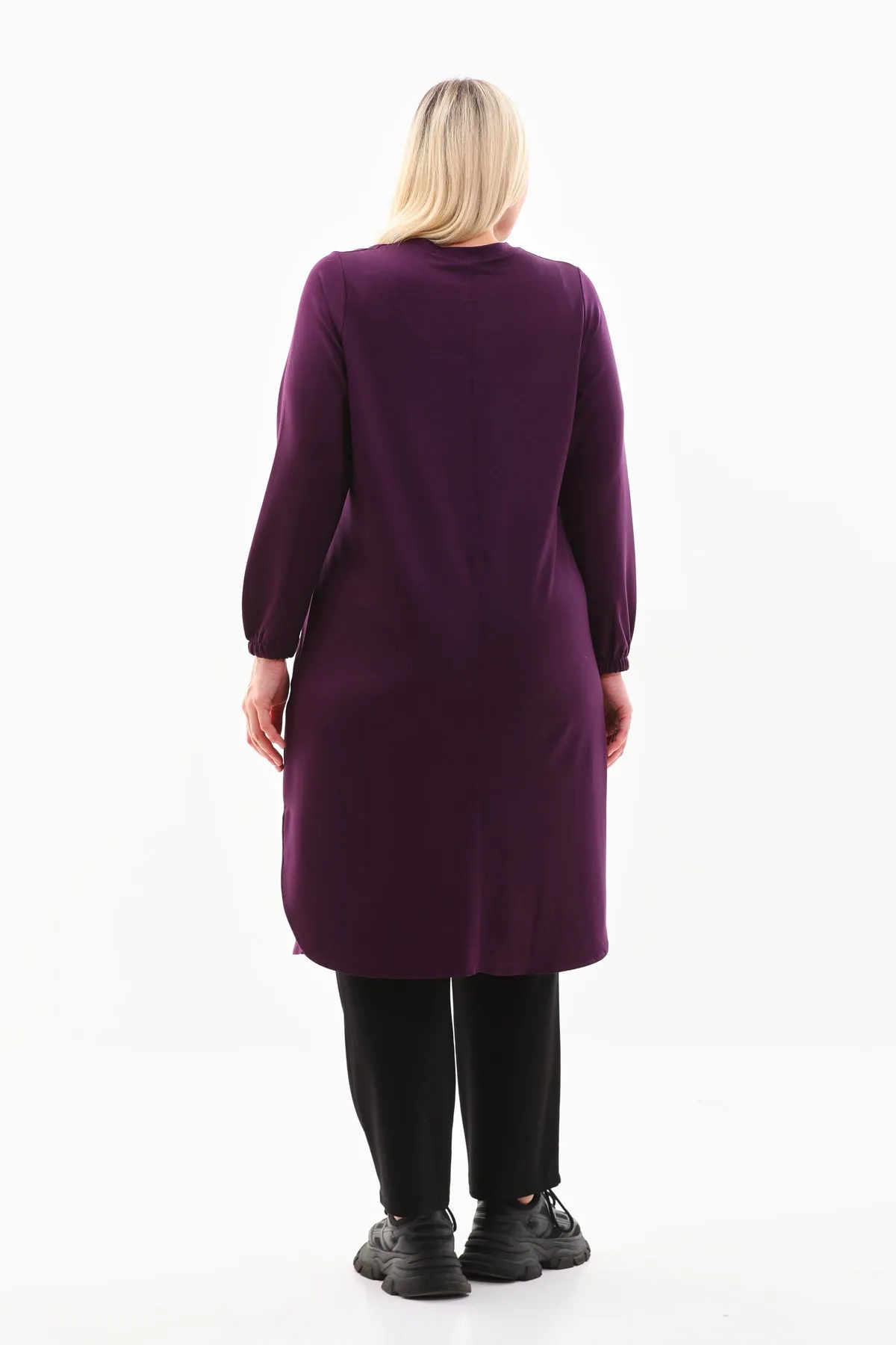 SR Rib Dtld Tunic Purple