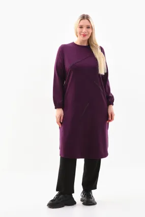 SR Rib Dtld Tunic Purple