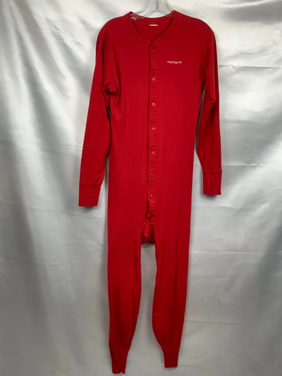 Union Suit Long Johns Thermal Underwear Mens 38 -40 Red Preowned
