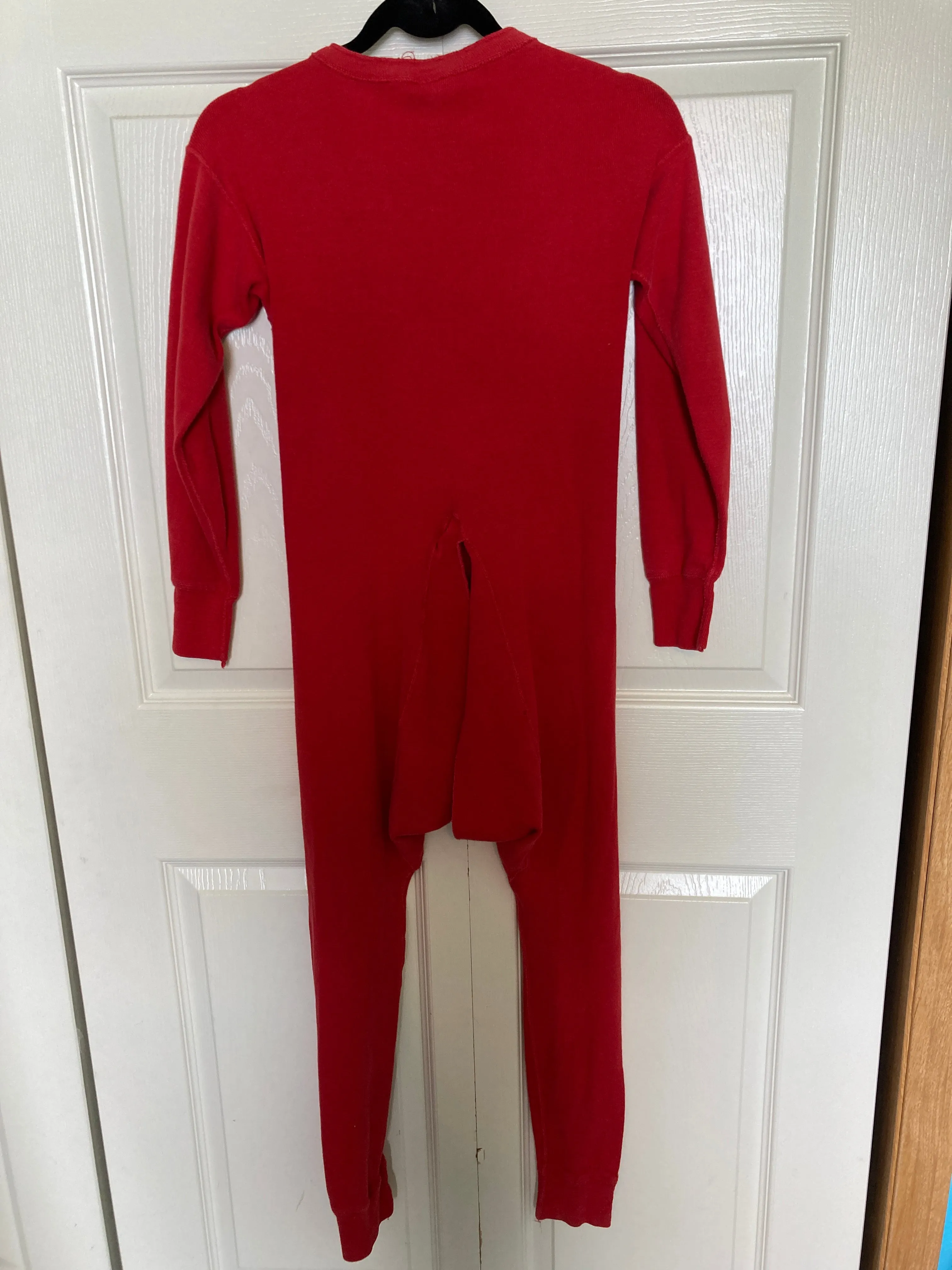 Union Suit Long Johns Thermal Underwear Mens 38 -40 Red Preowned