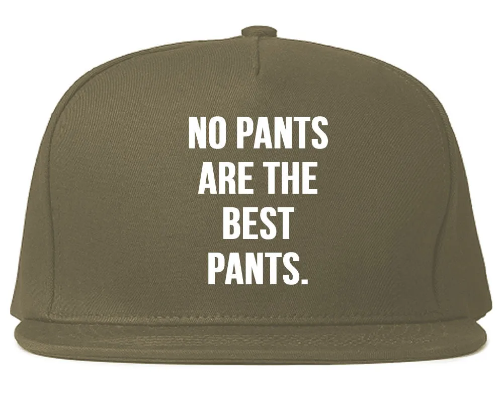 Very Nice No Pants Are The Best Pants Snapback Hat Grey