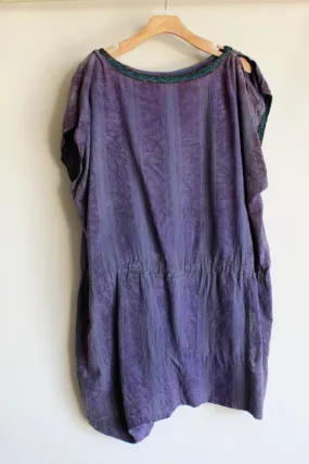 Vintage Hollywood Film Costume Roman Style Tunic in Purple Velour