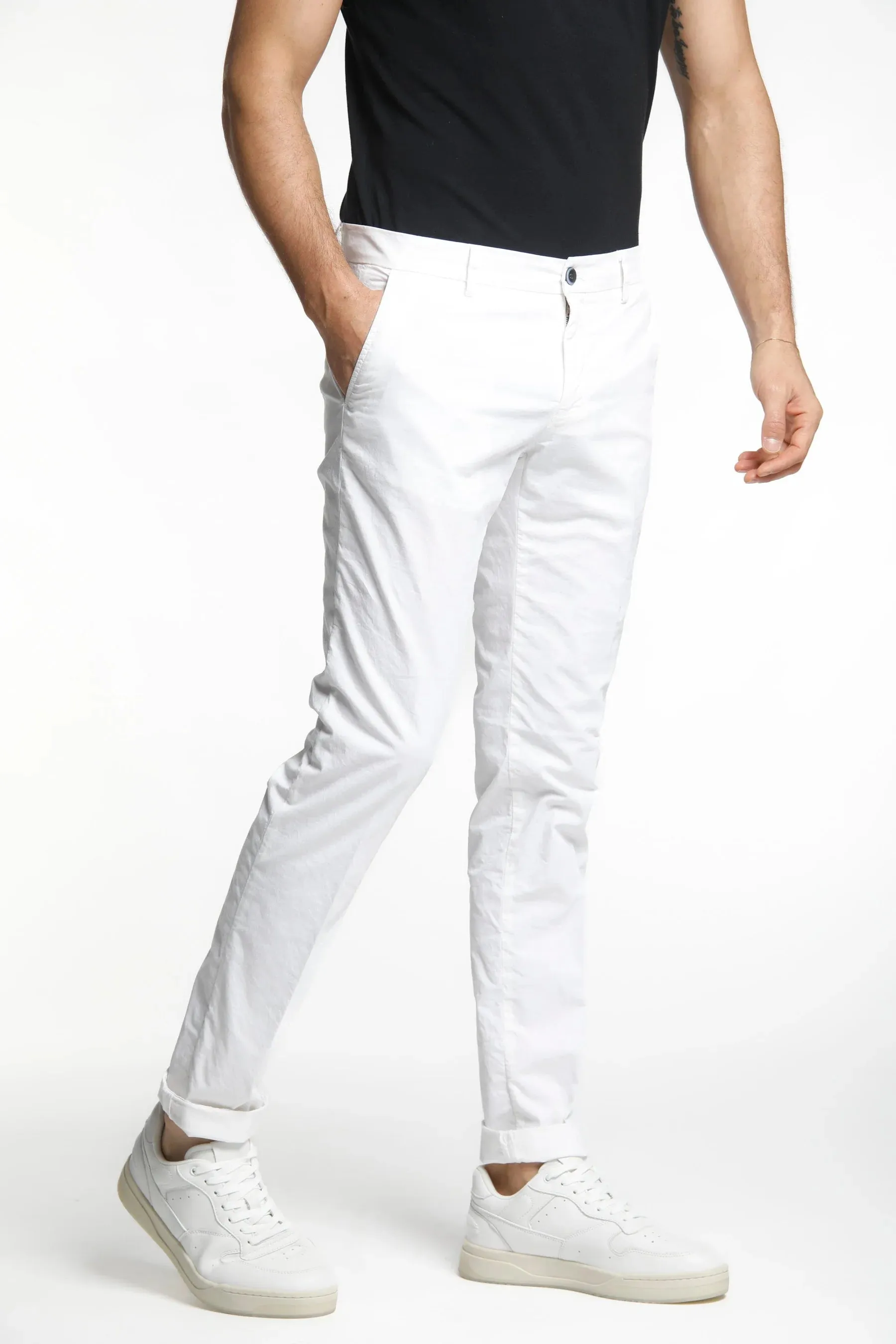 White Chino Gaberdine Stretch - Mason's